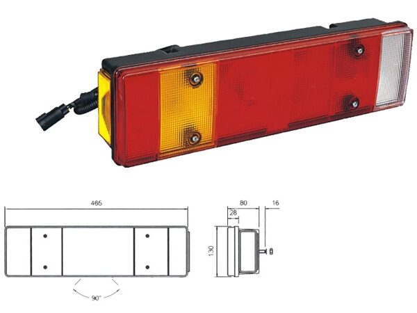 Stop Lambası 7 Fonksiyonlu Kablosuz Plakalı E Belgeli CERKEZ PD800-32