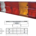 Stop Lambası Kanallı Sol AMP Soketli Plakalı Mercedes Actros - Axor - Axor 2 - Actros MP2-MP3 - Uzun Tip 510MM - 7 Fonksiyonlu CERKEZ PD800-81