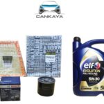 Mais Renault Megane 4 (2016>2020) 1.6 Benzinli Orijinal Filtre Bakım Seti (Hava-Yağ-Karbonlu Polen Filtresi) + ELF 5W-30 5 Litre Motor Yağı