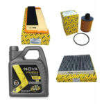 Fiat Egea 1.3 Dizel EURO 5 Yağ Hava Karbon Polen Filtresi Bakım Seti Nova 5W-40 4 Litre Motor Yağı