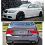 BMW 3 Serisi E90 LCİ 2008-2011 M-TECH Body Kit Arka Tampon Çift Çıkışlı - Görsel 2