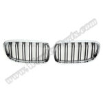 BMW 3 Serisi E90 2009-2011 LCİ Dışı Krom İç Çıtaları Siyah Çift Çıtalı Ön Panjur Takımı