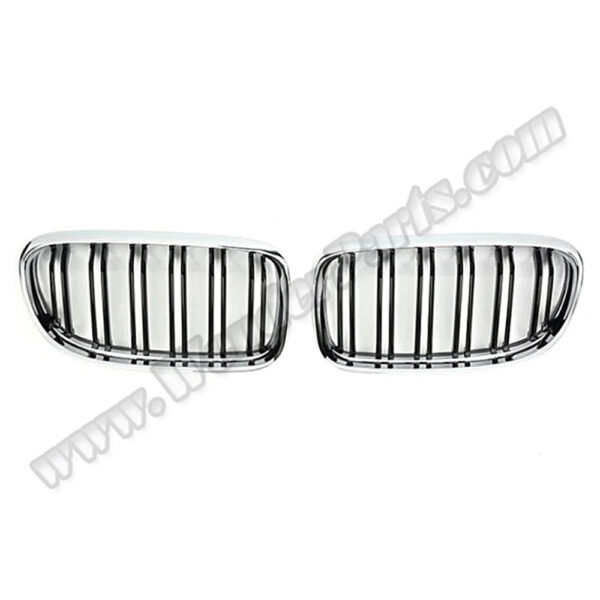BMW 3 Serisi E90 2009-2011 LCİ Dışı Krom İç Çıtaları Siyah Çift Çıtalı Ön Panjur Takımı
