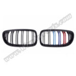 BMW 3 Serisi E90 2009-2011 Piano Black M Renkli Çift Çıtalı M Tech Ön Panjur Takımı