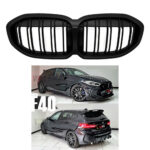 BMW 1 Serisi F40 2019 ve Sonrası Mat Siyah Çift Çıtalı M Tech Ön Panjur Seti TAİWAN