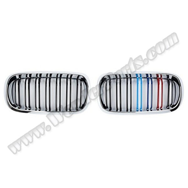 BMW X5 F15 X6 F16 Krom Çift Çıtalı M Renkli M Tech Ön Panjur Takımı 2014-2018
