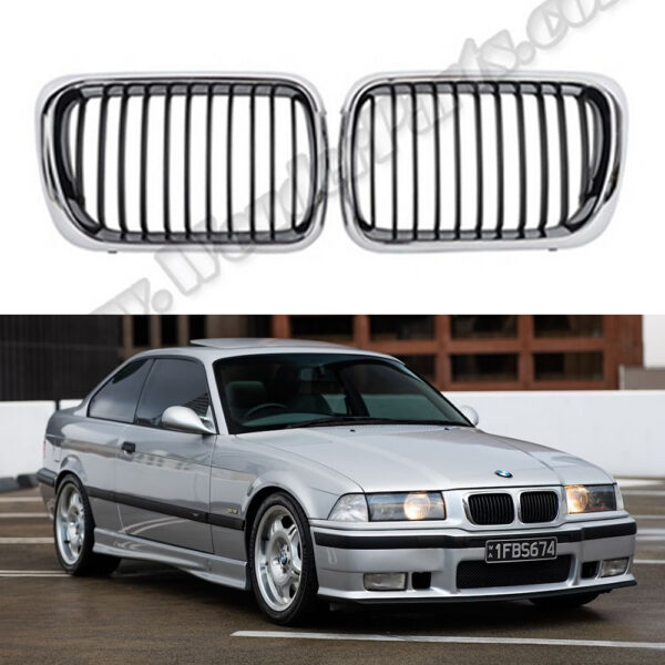 BMW 3 Serisi E36 1997-1999 Dış Kısmı Krom İç kısmı Siyah Ön Panjur Takımı