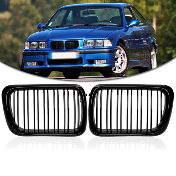 BMW 3 Serisi E36 1997-1999 Çift Çıtalı Mat Siyah Ön Panjur Takımı