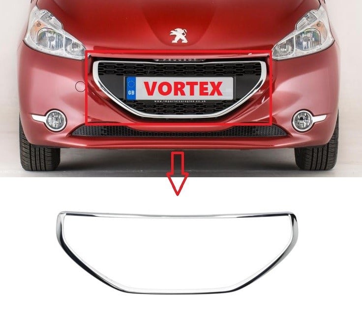 org_636833365525538736 Peugeot Ön Panjur Nikelajı (Çerçeve) PG 208 (2012 ve Sonrası) - Görsel 1