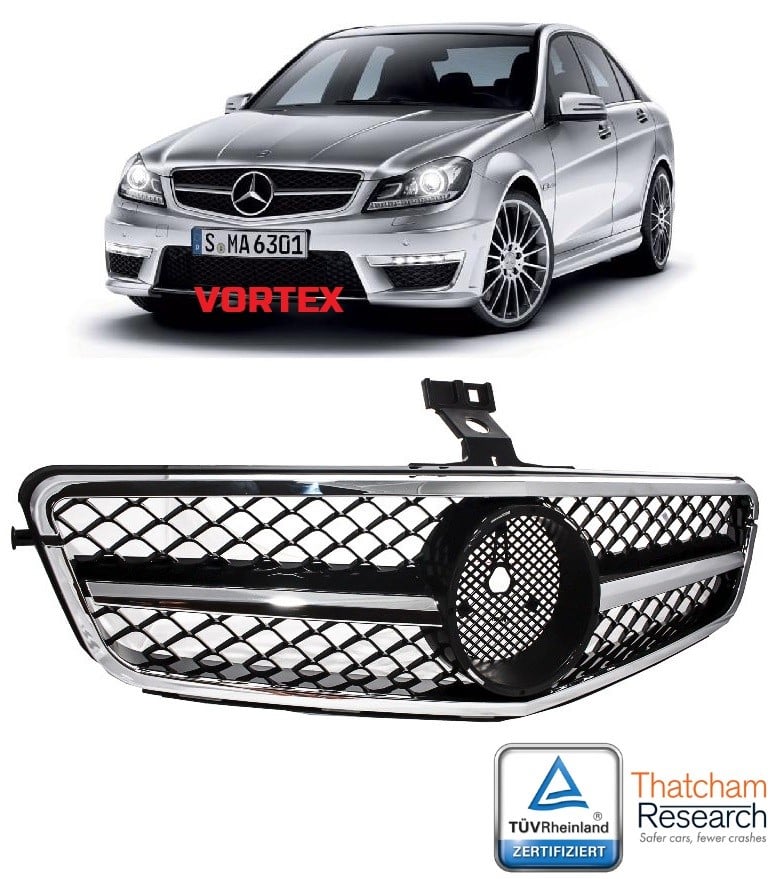 org_636996739319243108 Mercedes-Benz Ön Panjur C63 Amg Krom W204 (2007 ve Sonrası) - Görsel 1