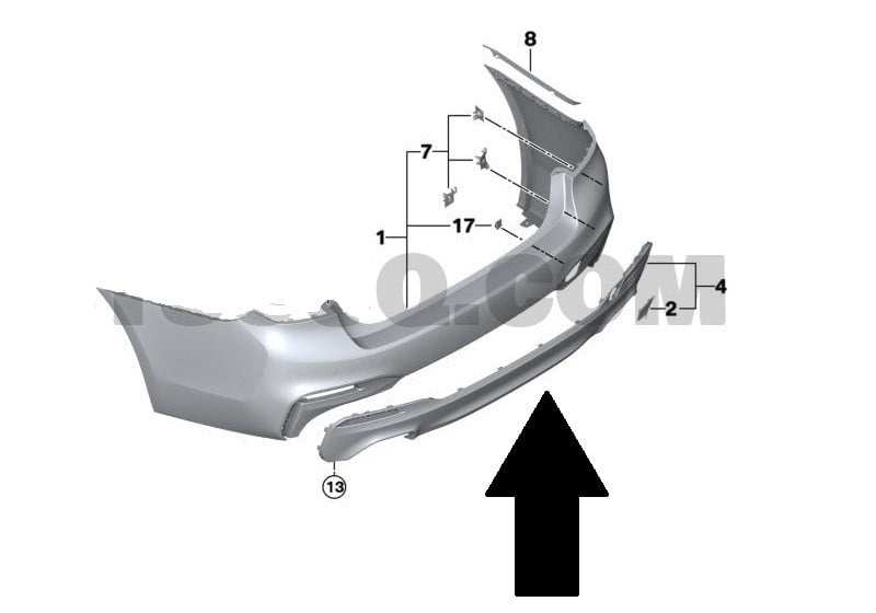 org_637366691726632403 BMW ARKA TAMPON DİFÜZÖRÜ M-TECH G30 2017- - Görsel 1