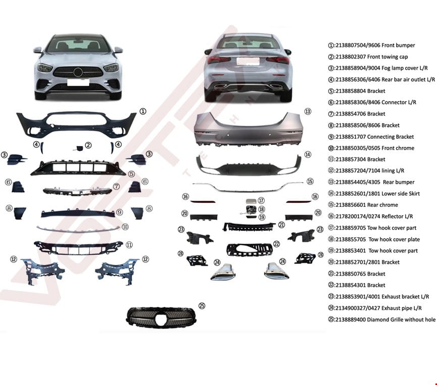 org_638305871348585932 Mercedes-Benz Amg Body Kit (Ön-Arka Tampon-Panjur) W213 (2020 ve Sonrası) - Görsel 1
