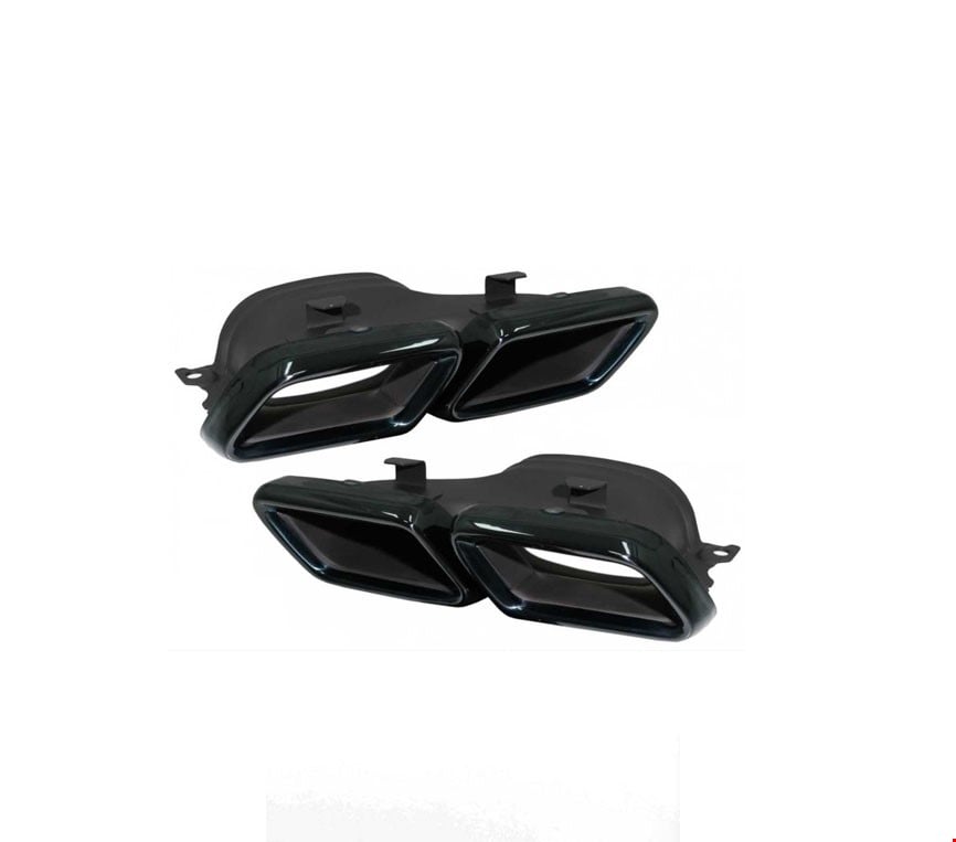 org_638368572027416509 Mercedes-Benz Arka Egzoz Ucu Set (Siyah) Yeni C63 Amg (2019 ve Sonrası) - Görsel 1