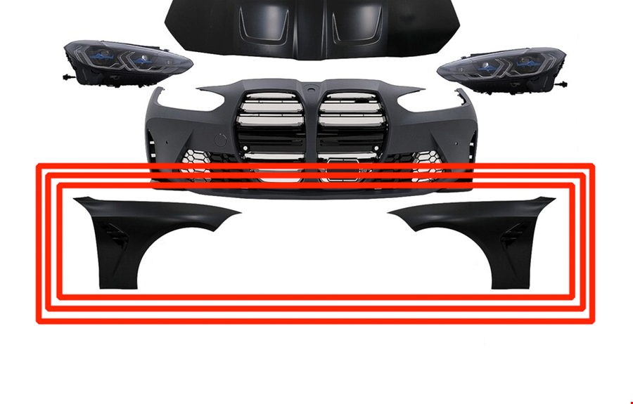 org_638797162772574737 BMW G20-G80 M3 DÖNÜŞÜM İÇİN ÖN ÇAMURLUK TAKIMI - Görsel 1